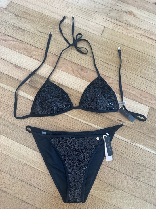 Victoria's Secret Other - Victoria’s Secret Swim Black Sequin 2 Piece Bikini